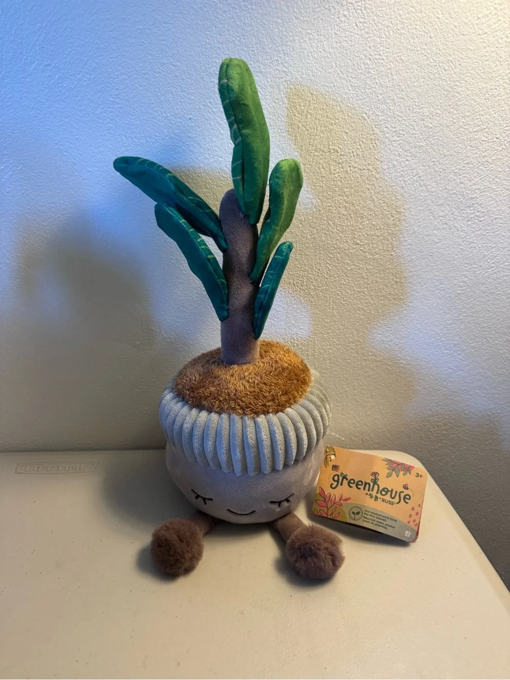 Greenhouse Plush Potted Plant Toy in Green and Brown - Cute Learning Toy